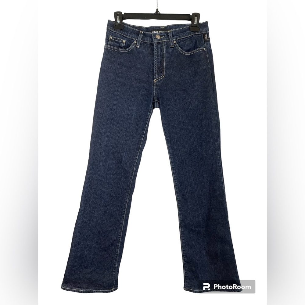 Versace Jeans Couture Vintage Medusa Hardware Dark Wash Bootcut Jeans - Size 27
